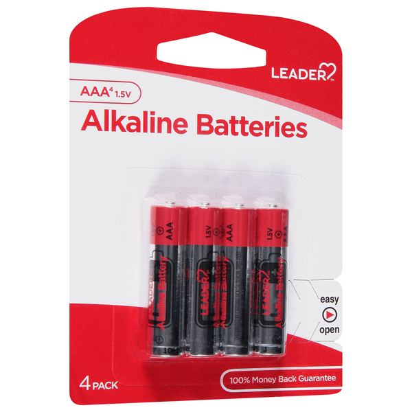 Image for Leader Batteries, Alkaline, AAA, 1.5V, 4 Pack, 4ea from Shane's Pharmacy