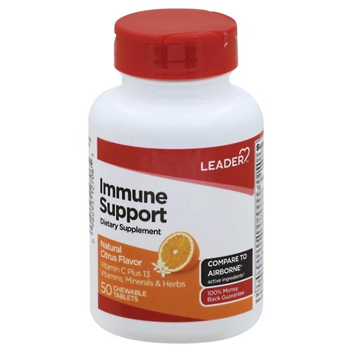 Image for Leader Immune Support, Natural Citrus Flavor, Chewable Tablets,50ea from Shane's Pharmacy